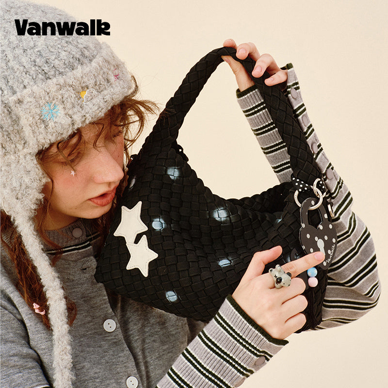 VANWALK Glutinous Rice Ball Series Woven Handbag v2991