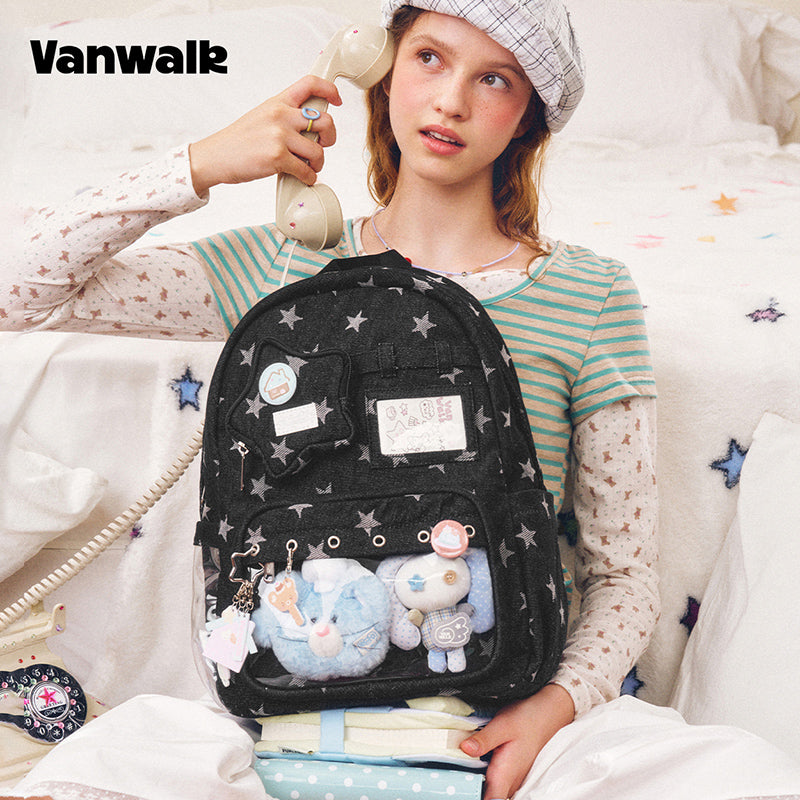 VANWALK Cocoa Pie Series Star Aesthetic Ita Bag School Backpack V3113