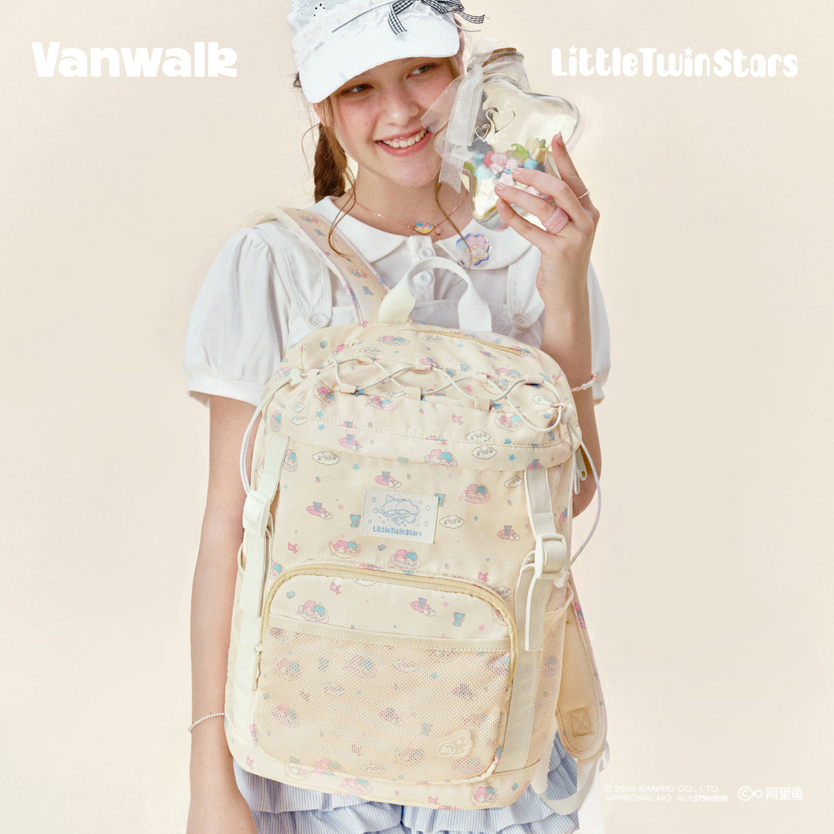 VANWALK Little Twin Stars Sanrio Collaboration Backpack V3084