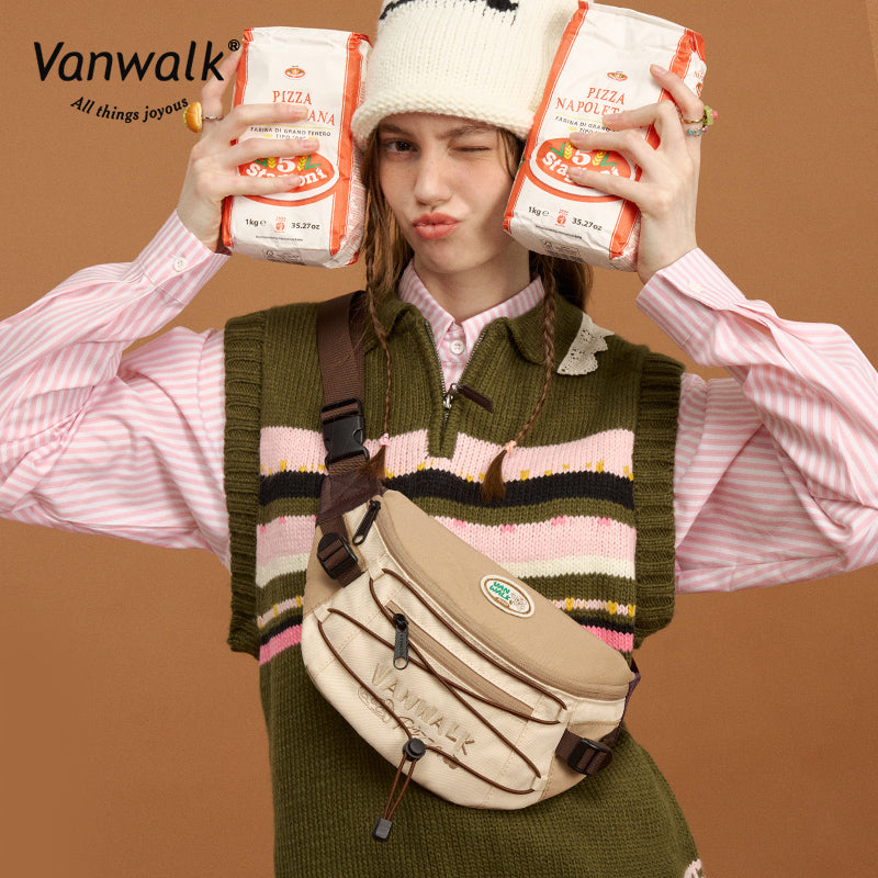 Vanwalk Multi-Pockets Pizza Crossbody Bag V2860