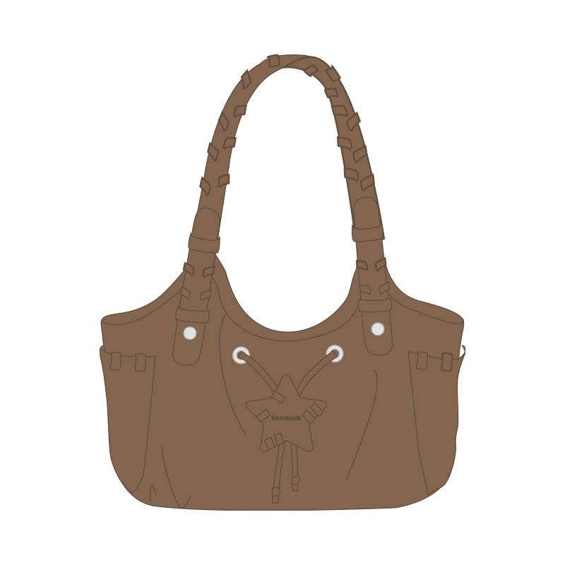 VANWALK Cocoa Pie Series Y2K Soft Leather Shoulder Bag V3106