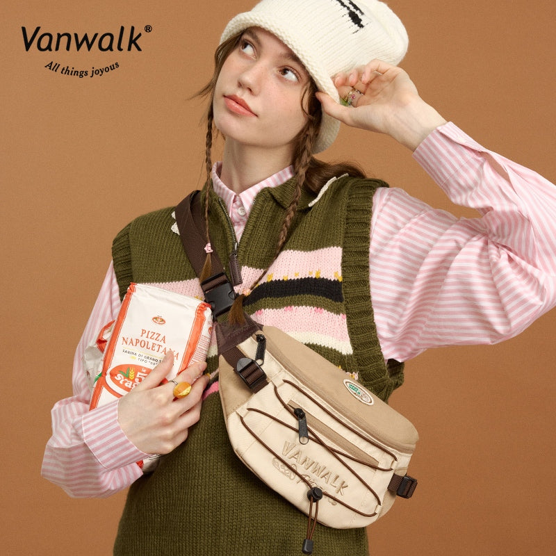 Vanwalk Multi-Pockets Pizza Crossbody Bag V2860