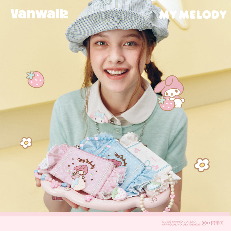 VANWALK Sanrio Series My Melody Ruffle Zipper Pouch Coin Purse VS106