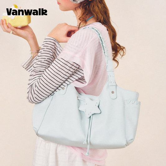 VANWALK Cocoa Pie Series Y2K Soft Leather Shoulder Bag V3106