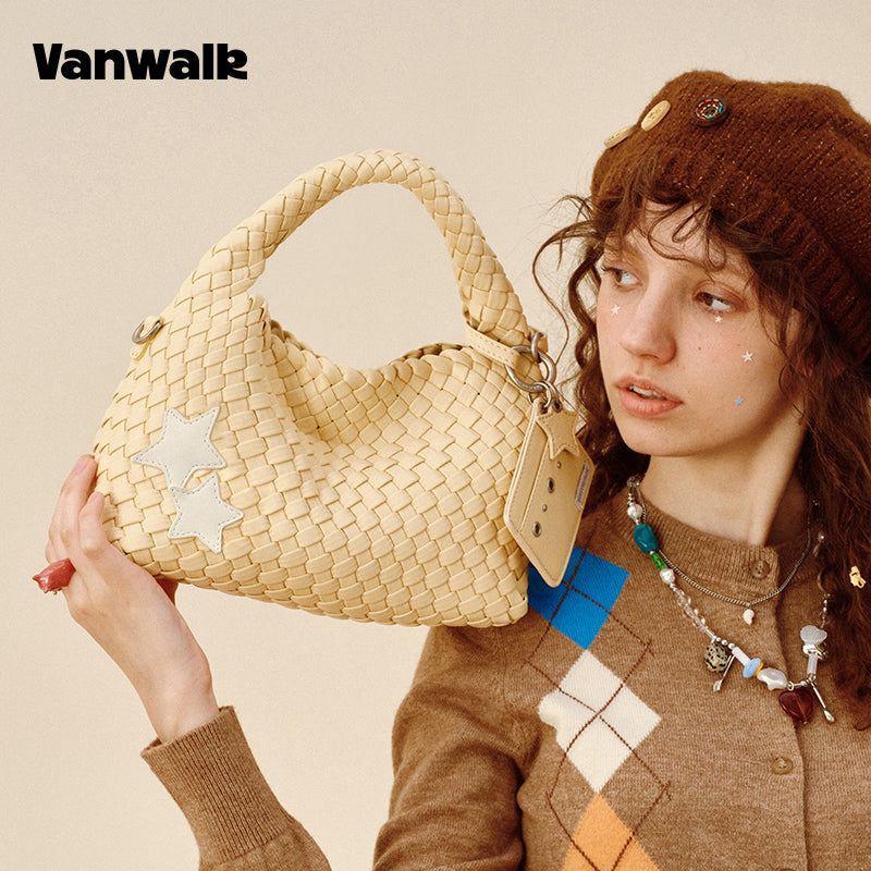 VANWALK Glutinous Rice Ball Series Woven Handbag v2991