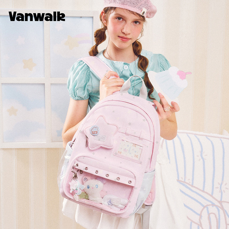 VANWALK Cocoa Pie Series Star Aesthetic Ita Bag School Backpack V3113