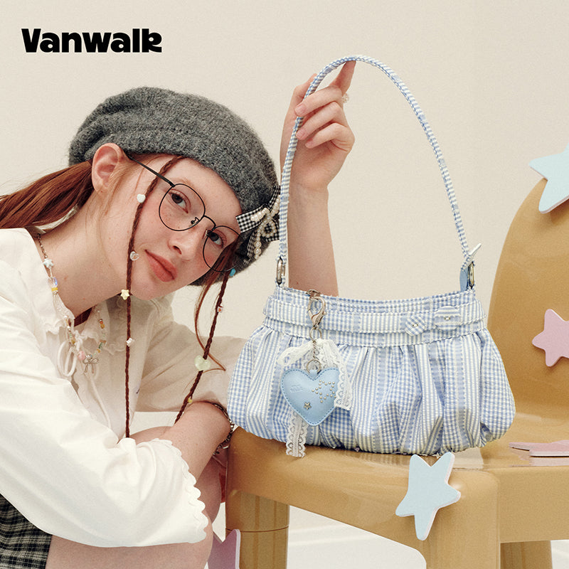 VANWALK Planner House Pleated Underarm Bag v3020
