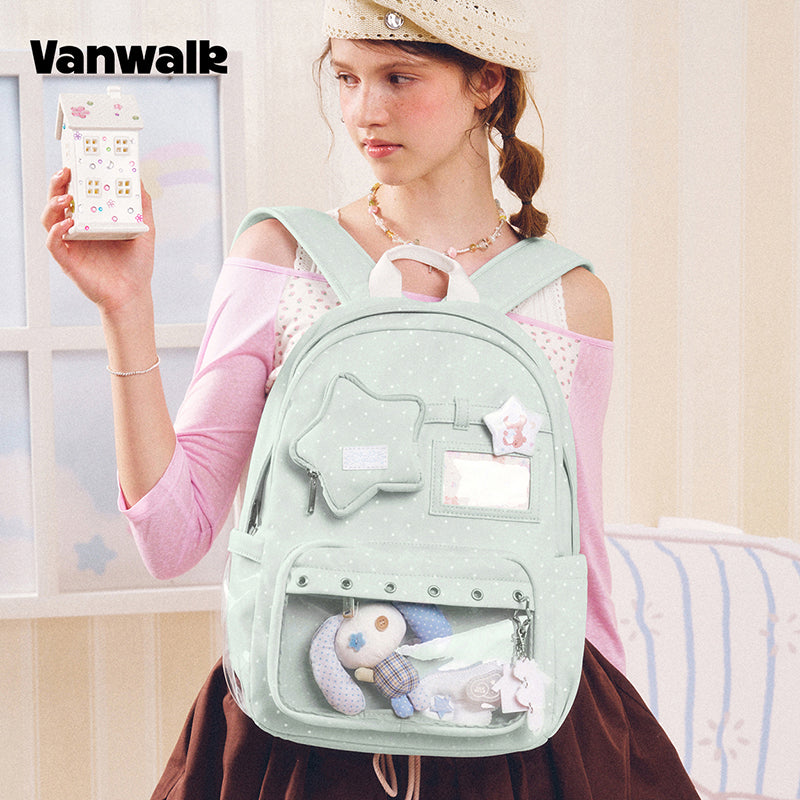 VANWALK Cocoa Pie Series Star Aesthetic Ita Bag School Backpack V3113