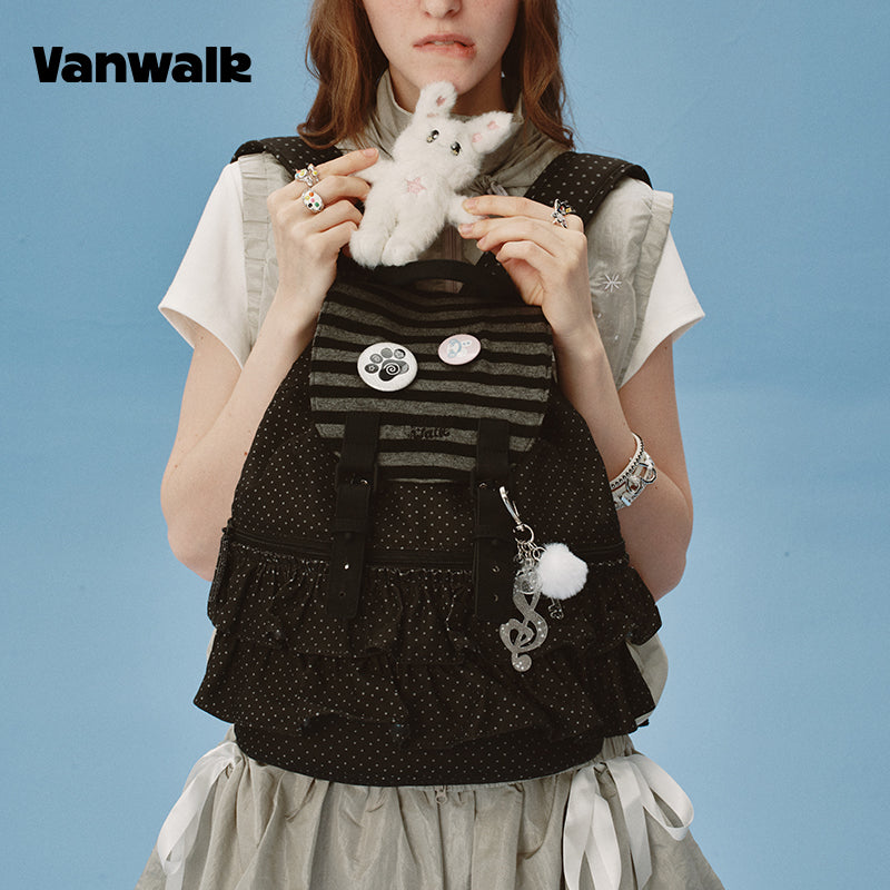VANWALK Cute Design Lovely Note Student Backpack v2904