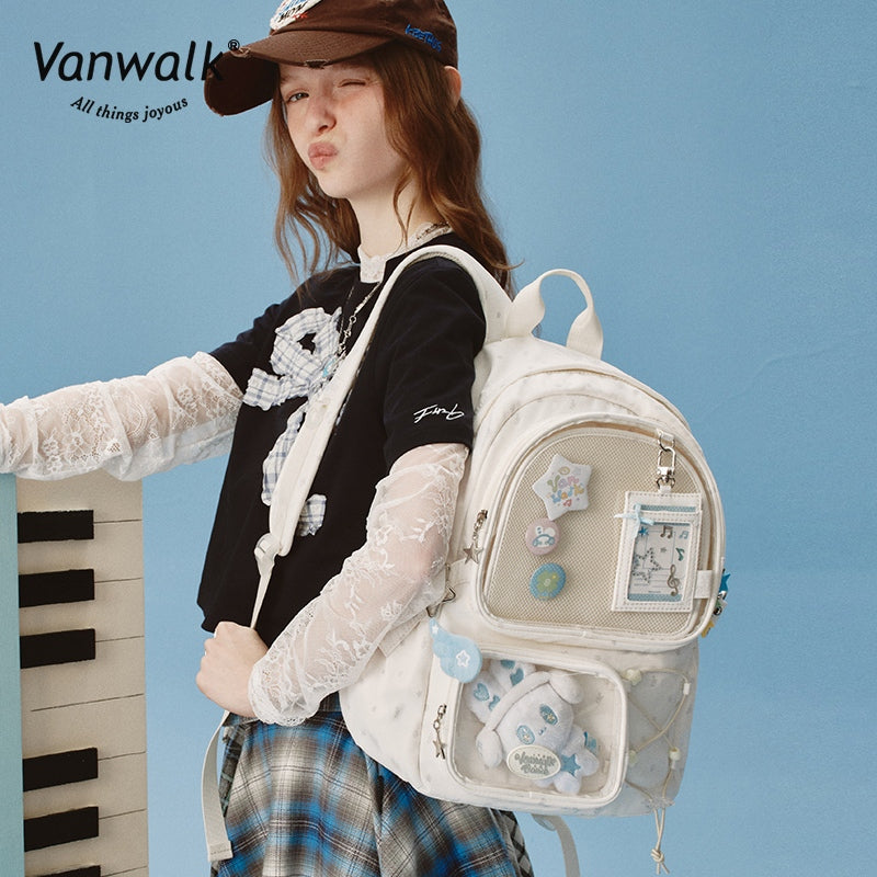 Vanwalk  Multiple Pockets Happy Band backpack V2908